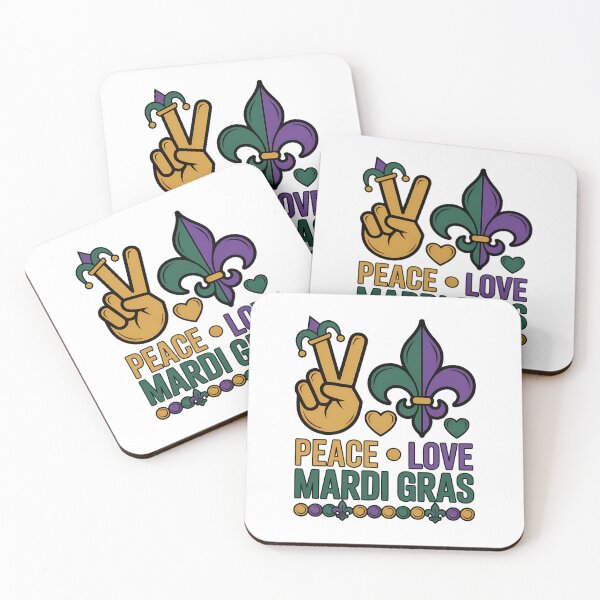 Item preview, Peace Love Mardi Gras Shirt Jester Hat & Fleur De Lis Art designed and sold by BernoNickel.