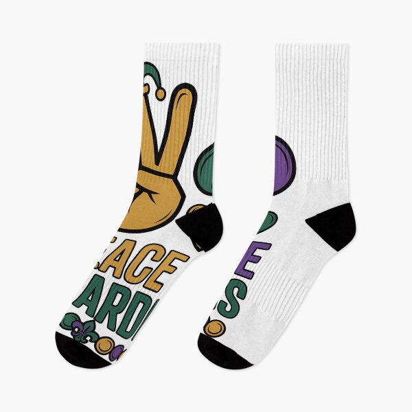 Item preview, Peace Love Mardi Gras Shirt Jester Hat & Fleur De Lis Art designed and sold by BernoNickel.