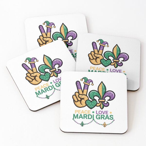 Item preview, Carnival Spirit Design Peace Love Mardi Gras Festival Art designed and sold by BernoNickel.