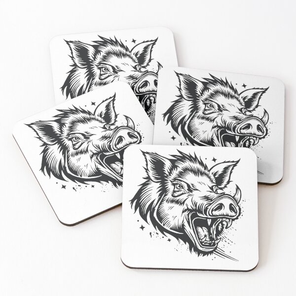 Item preview, Fierce Wild Boar Head T-Shirt & Sticker - Detailed Engraving Tattoo Art. designed and sold by printeGear.
