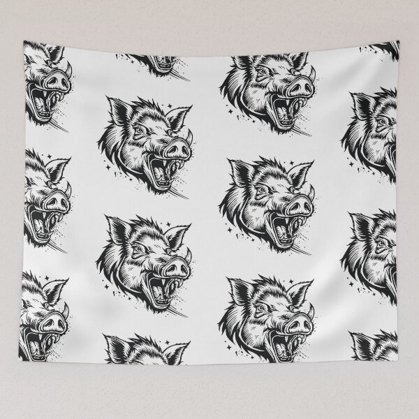 Item preview, Fierce Wild Boar Head T-Shirt & Sticker - Detailed Engraving Tattoo Art. designed and sold by printeGear.