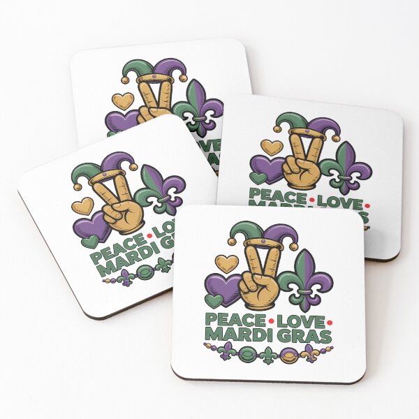 Item preview, New Orleans Mardi Gras Design Peace Love & Carnival Vibes designed and sold by BernoNickel.