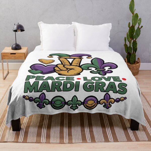 Item preview, New Orleans Mardi Gras Design Peace Love & Carnival Vibes designed and sold by BernoNickel.