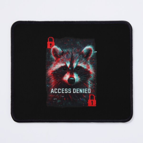 Item preview, Glitched Raccoon - Access Denied Cyberpunk Portrait designed and sold by MKreative Studio.