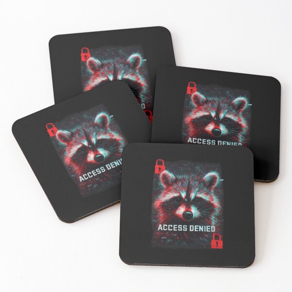 Item preview, Glitched Raccoon - Access Denied Cyberpunk Portrait designed and sold by MKreative Studio.