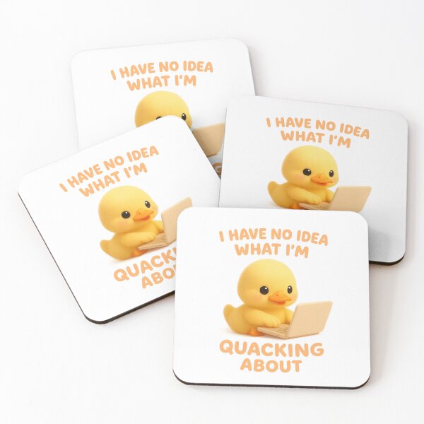 Item preview, Cute Ducking Typing on Laptop - I Have No Idea What I'm Quacking About | Kawaii Funny Office Humor Art designed and sold by Moons Studio.