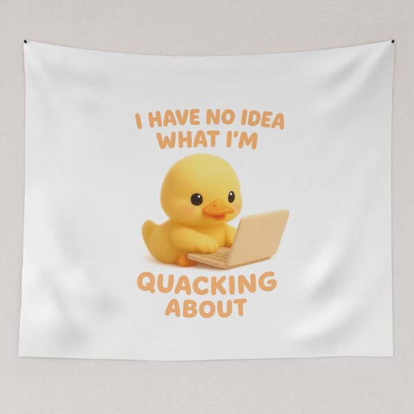 Item preview, Cute Ducking Typing on Laptop - I Have No Idea What I'm Quacking About | Kawaii Funny Office Humor Art designed and sold by Moons Studio.