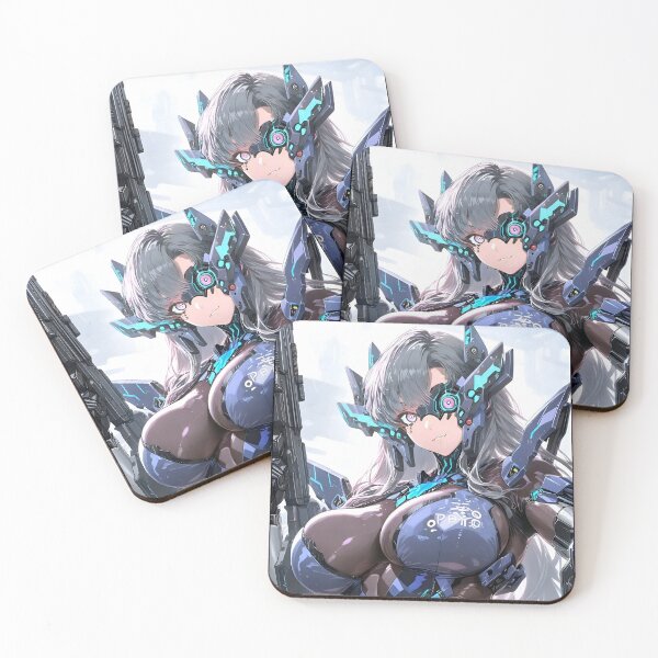 Item preview, Neon Core Cyborg – Futuristic Anime Sci-Fi Warrior Art designed and sold by Dyan4.