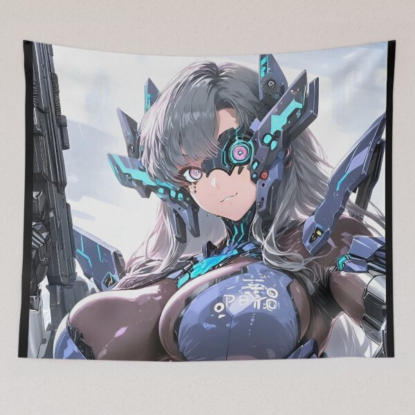 Item preview, Neon Core Cyborg – Futuristic Anime Sci-Fi Warrior Art designed and sold by Dyan4.