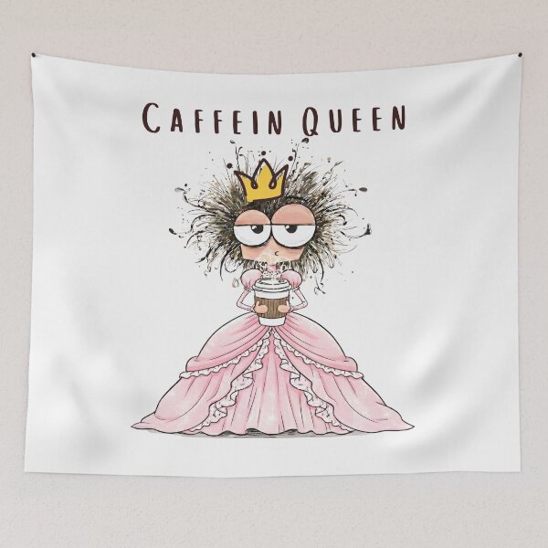 Item preview, Caffeine Queen – Funny Coffee Lover Princess Illustration designed and sold by Happy'CLICK'.