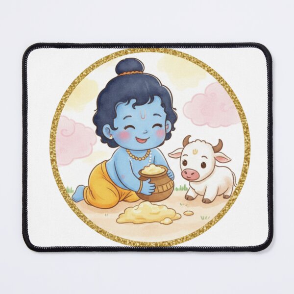 Item preview, Baby Krishna’s Butter Fun – Cute Spiritual Art designed and sold by InnerDivineSoul.