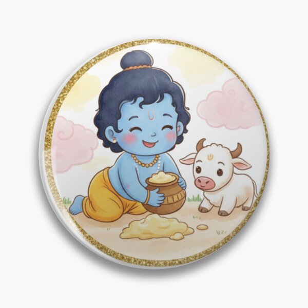 Item preview, Baby Krishna’s Butter Fun – Cute Spiritual Art designed and sold by InnerDivineSoul.