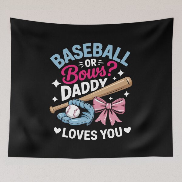 Item preview, Baseball Or Bows Daddy Loves You Gender Reveal designed and sold by Rrettgison.