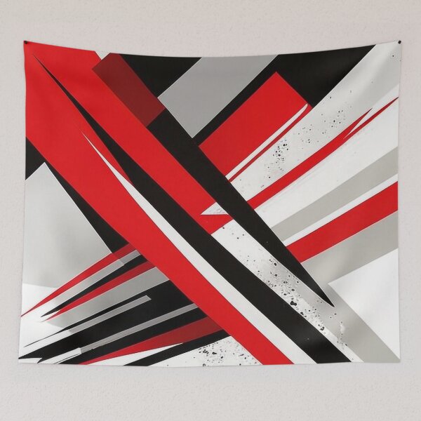 Item preview, Abstract Red Black Geometry designed and sold by PaintbrushPlace.