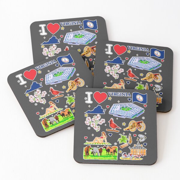 Item preview, I Love Virginia Sticker Pack, Iconic State Symbols & Landmarks Design designed and sold by mashmosh.