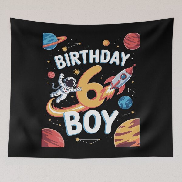 Item preview, Boys 6th Birthday Astronaut Space Planets Six Years old designed and sold by Rrettgison.