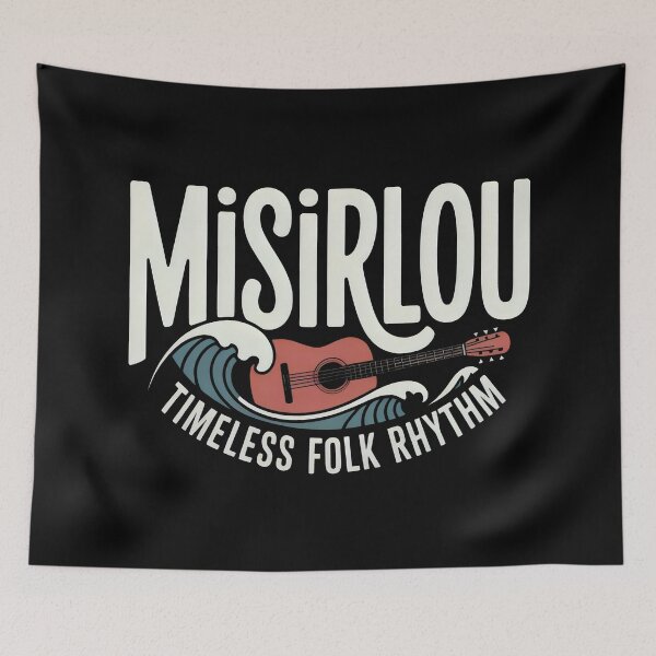 Item preview, Misirlou Folk Rhythm Design with Red Guitar and Ocean Wave Motion designed and sold by SplashTastic.