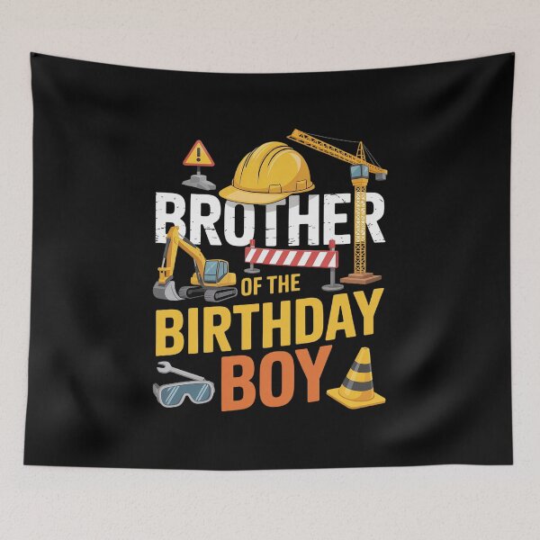 Item preview, Brother of the Birthday Construction Worker Boy Crew Bday designed and sold by Rrettgison.