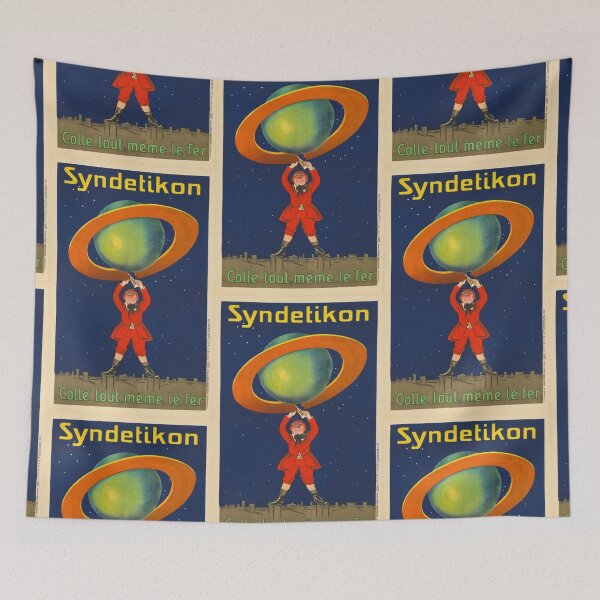 Item preview, Syndetikon Glue Poster by Cappiello | Vintage French Product Ad | Retro Adhesive Wall Art designed and sold by artofuniverse.