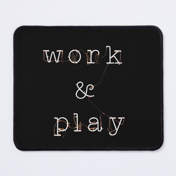 Item preview, Work & Play Neon Quote — Minimal Typography Sign Art designed and sold by Afridi Art House.