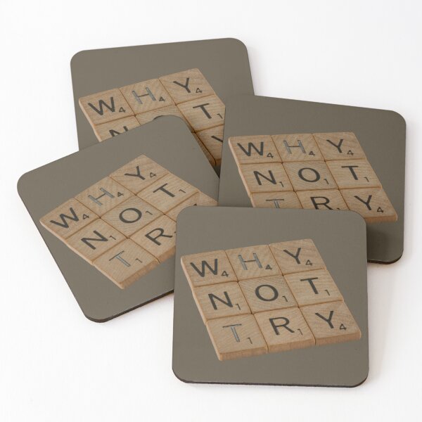 Item preview, Why Not Try — Motivational Scrabble Tile Art designed and sold by Afridi Art House.