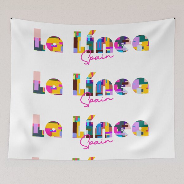 Item preview, La Línea, Spain, Vibrant Abstract City Typography Art designed and sold by Wanderful-roads.
