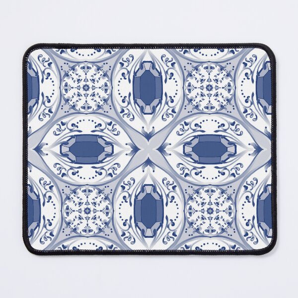 Item preview, Indigo Ornamental Medallion Tile Seamless Pattern with Classic Symmetry designed and sold by SGStudio_Thailand.