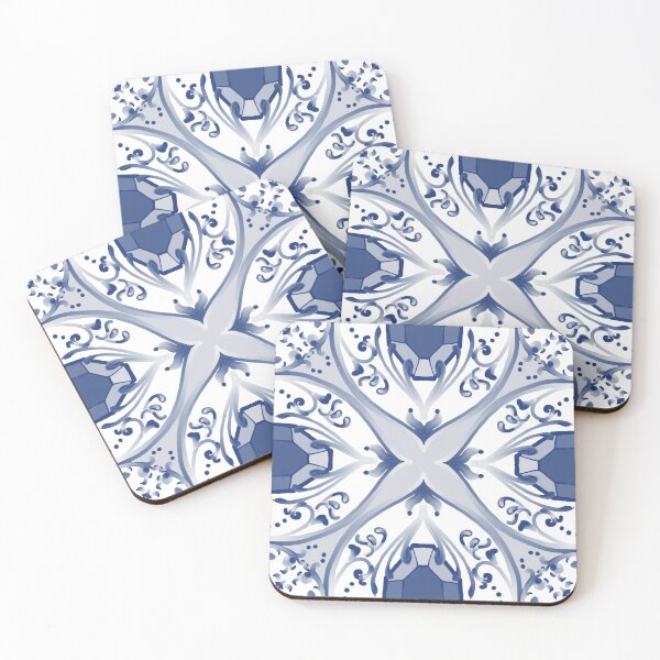 Item preview, Indigo Ornamental Medallion Tile Seamless Pattern with Classic Symmetry designed and sold by SGStudio_Thailand.