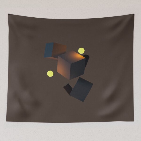 Item preview, Neon Nexus — Glowing Cubes & Luminous Spheres designed and sold by Afridi Art House.