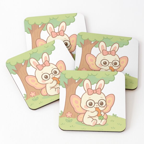 Item preview, Aurella the Fairy Bunny Eating a Carrot – Cute Pastel Kawaii Illustration designed and sold by MysticPurpleHue.