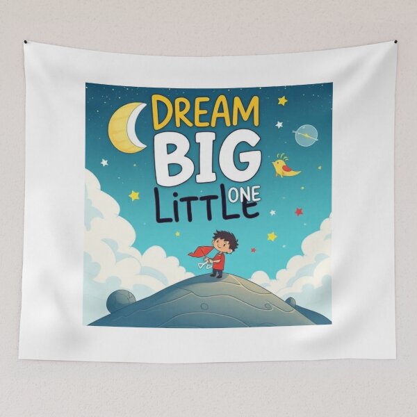 Item preview, Dream Big Little One – Cute Inspirational Quote for Kids & Nursery Decor designed and sold by swara-2016.