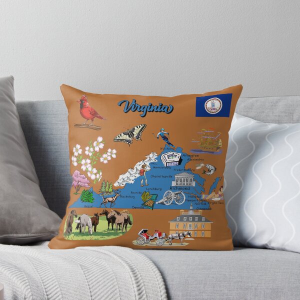 Item preview, A Trip to Virginia: Illustrated Map with Cardinal, Flowers & Historical Landmarks designed and sold by mashmosh.