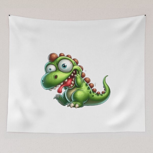 Item preview, Cute Funny Cartoon Dinosaur Clipart – Silly Green Baby Dino with Big Eyes Illustration designed and sold by LunaPixelStudio.