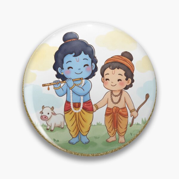 Artikelvorschau, Shri Krishna und Balram: Göttliche Brüderschaft | Ewige Beschützer von Vrindavan 2 entworfen und verkauft von InnerDivineSoul.