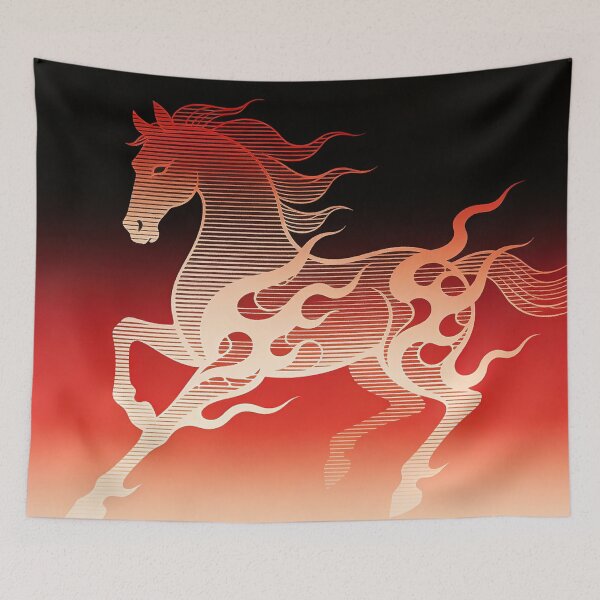 Item preview, Retro Synthwave Galloping Fire Horse designed and sold by zzz888.