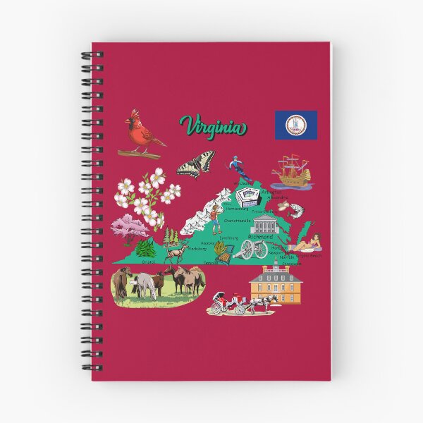 Item preview, Illustrative Map of Virginia Icons - State Symbols and Landmarks designed and sold by mashmosh.