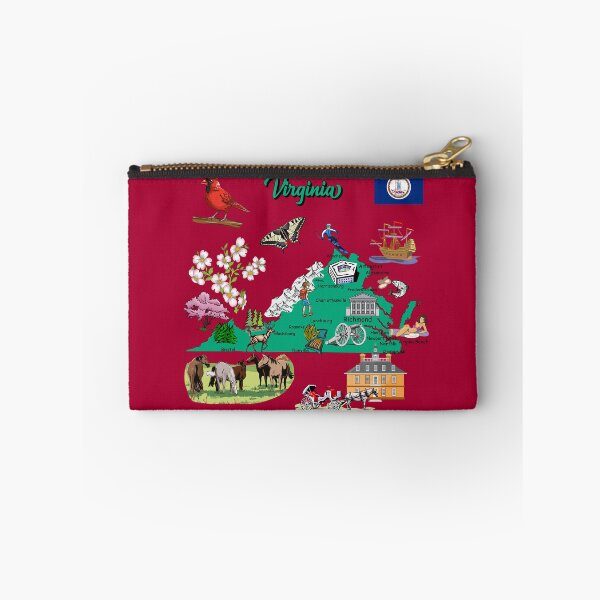 Item preview, Illustrative Map of Virginia Icons - State Symbols and Landmarks designed and sold by mashmosh.