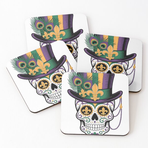 Item preview, Calavera de Mardi Gras con flor de lis al estilo del Carnaval de Nueva Orleans designed and sold by BernoNickel.