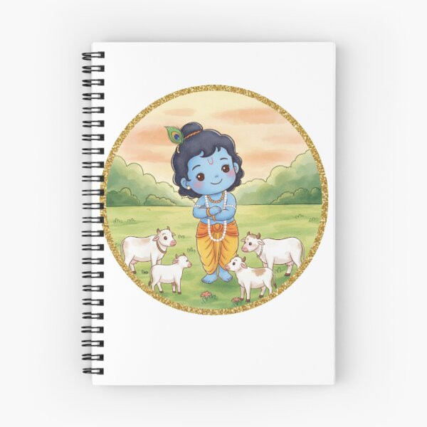 Item preview, Little Krishna, the Gopala | Divine Cowherd with Beloved Cows of Vrindavan designed and sold by InnerDivineSoul.