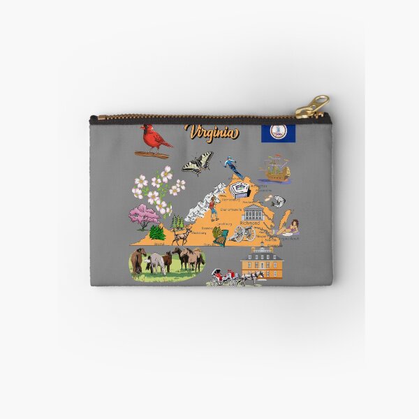 Item preview, Virginia Icons, Cardinal, Dogwood, State Flag & Map Illustration designed and sold by mashmosh.