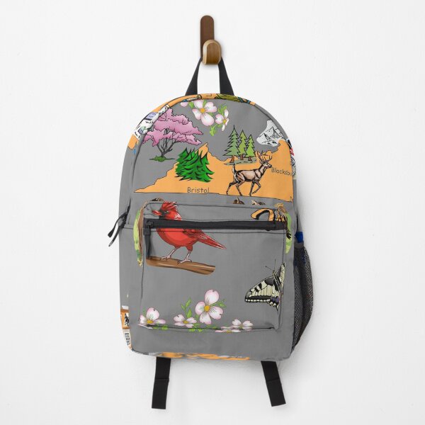 Item preview, Virginia Icons, Cardinal, Dogwood, State Flag & Map Illustration designed and sold by mashmosh.