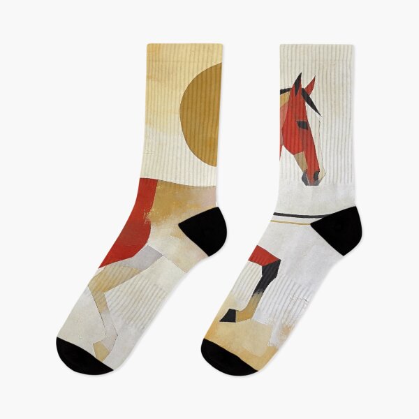 Item preview, Modern Abstract Geometric Horse with Golden Sun designed and sold by zzz888.