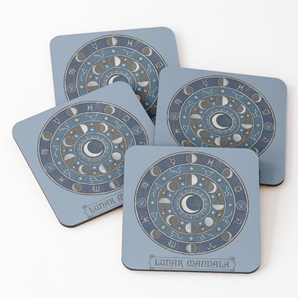 Item preview, Lunar Mandala – Moon Phases & Zodiac Wheel Mystic Design designed and sold by Afridi Art House.