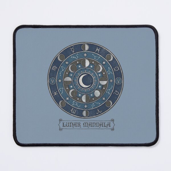 Item preview, Lunar Mandala – Moon Phases & Zodiac Wheel Mystic Design designed and sold by Afridi Art House.