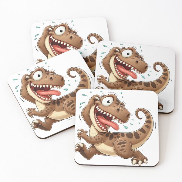 Item preview, Funny Cartoon T-Rex Dinosaur Illustration – Silly Brown Dino with Tongue Out Cute Character Art designed and sold by LunaPixelStudio.