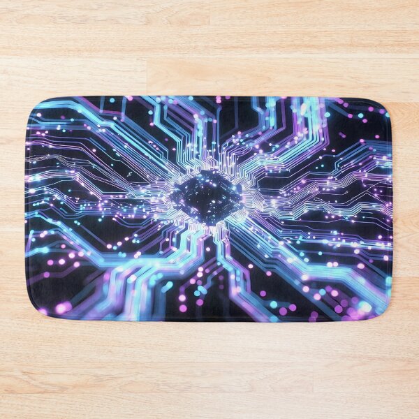Item preview, Scifi Theme Bluish Purple Texture of Asymmetrical Glowing Biological Neuron Synapses (image size 7840x11680) designed and sold by Digital-Davinci.
