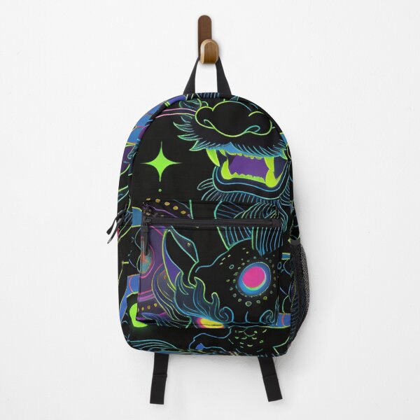 Item preview, Electric Neon Psychedelic Dragon with Glowing Eyes designed and sold by zzz888.