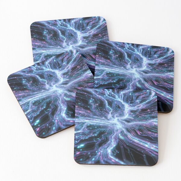 Item preview, Scifi Theme Bluish Purple Texture of Asymmetrical Glowing Biological Neuron Synapses (image size 7840x11680) designed and sold by Digital-Davinci.