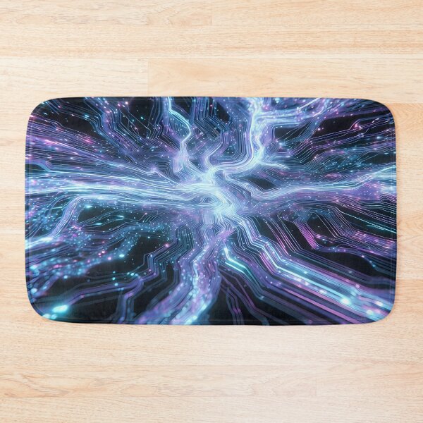 Item preview, Scifi Theme Bluish Purple Texture of Asymmetrical Glowing Biological Neuron Synapses (image size 7840x11680) designed and sold by Digital-Davinci.
