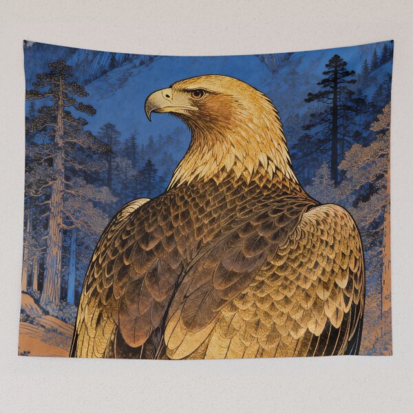 Item preview, Majestic Golden Eagle Overlooking Blue Mountain Forest designed and sold by zzz888.